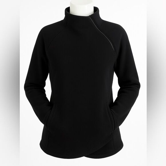Athleta Tops - XS Athleta Black Fleece-Lined Jacket with zipper